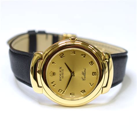 rolex cellini 36mm 18k yellow gold watch on leather strap|Rolex Cellini Gold Watches .